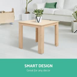 Wooden Coffee Side Table Outdoor Garden Camping Small Desk Natural Finish Furniture