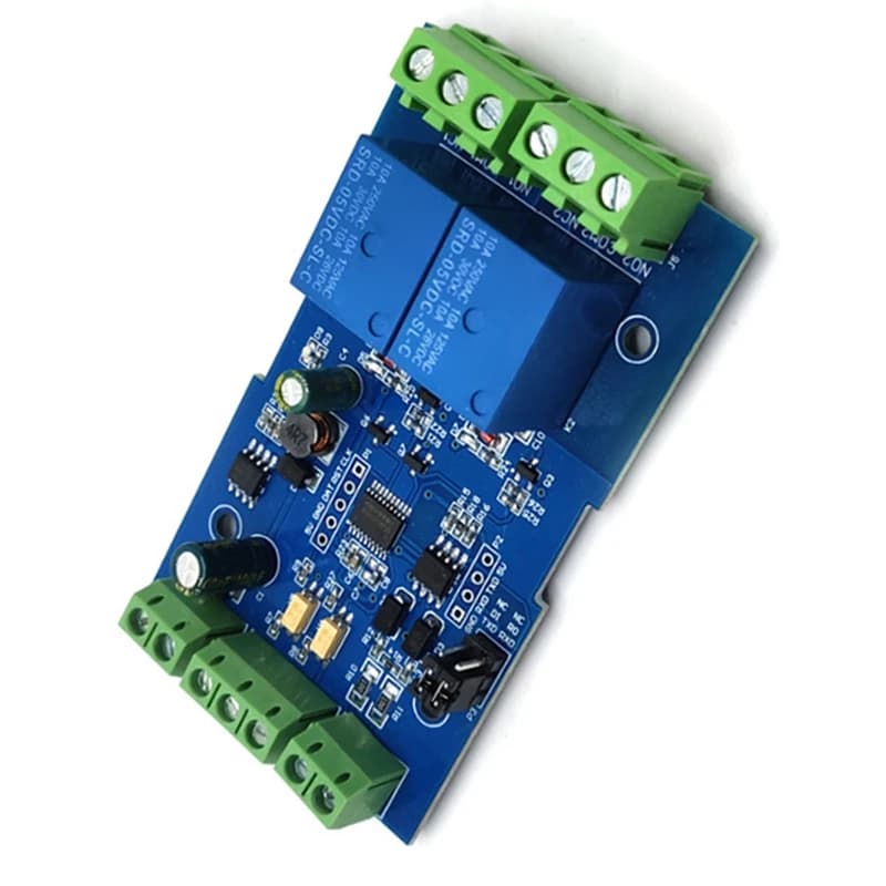 2 Channel Relay Module Switch Communication Input And Output For 7-24V For RS485/TTL W/ Anti-Reverse Protection