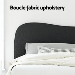 Queen Size Boucle Upholstered Bed Frame Soft Padded Platform Bed Modern Durable Bedroom Furniture