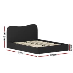 Queen Size Boucle Upholstered Bed Frame Soft Padded Platform Bed Modern Durable Bedroom Furniture