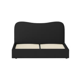 Queen Size Boucle Upholstered Bed Frame Soft Padded Platform Bed Modern Durable Bedroom Furniture