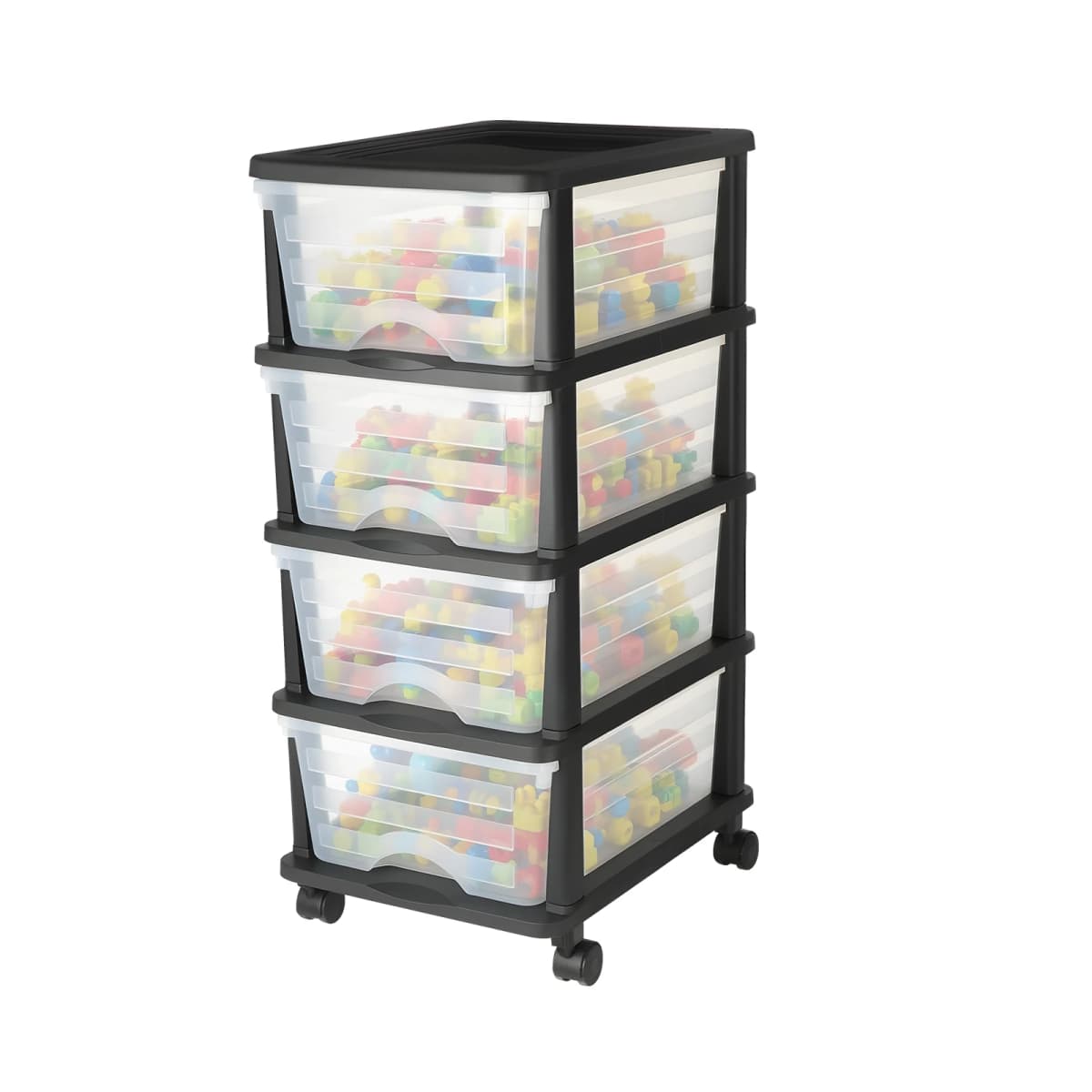SucceBuy Plastic Storage Drawers Cart w/ Wheels Rolling Closet Organization and Storage Dividers for Office Supplies Classrooms