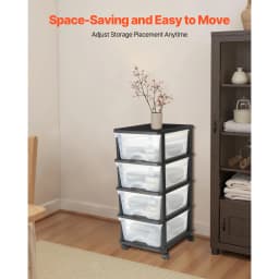 SucceBuy Plastic Storage Drawers Cart w/ Wheels Rolling Closet Organization and Storage Dividers for Office Supplies Classrooms