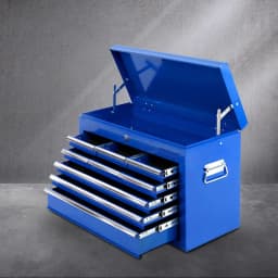 9 Drawer Steel Tool Cabinet Mobile Garage Organizer Storage Chest Blue Heavy Duty Workshop Toolbox