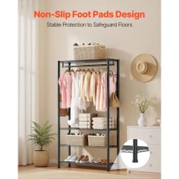 SucceBuy Clothing Garment Rack 3/4 Adjustable Tiers with Carbon Steel 450/500 lbs Closet Wardrobe for Bedroom Clothing Store