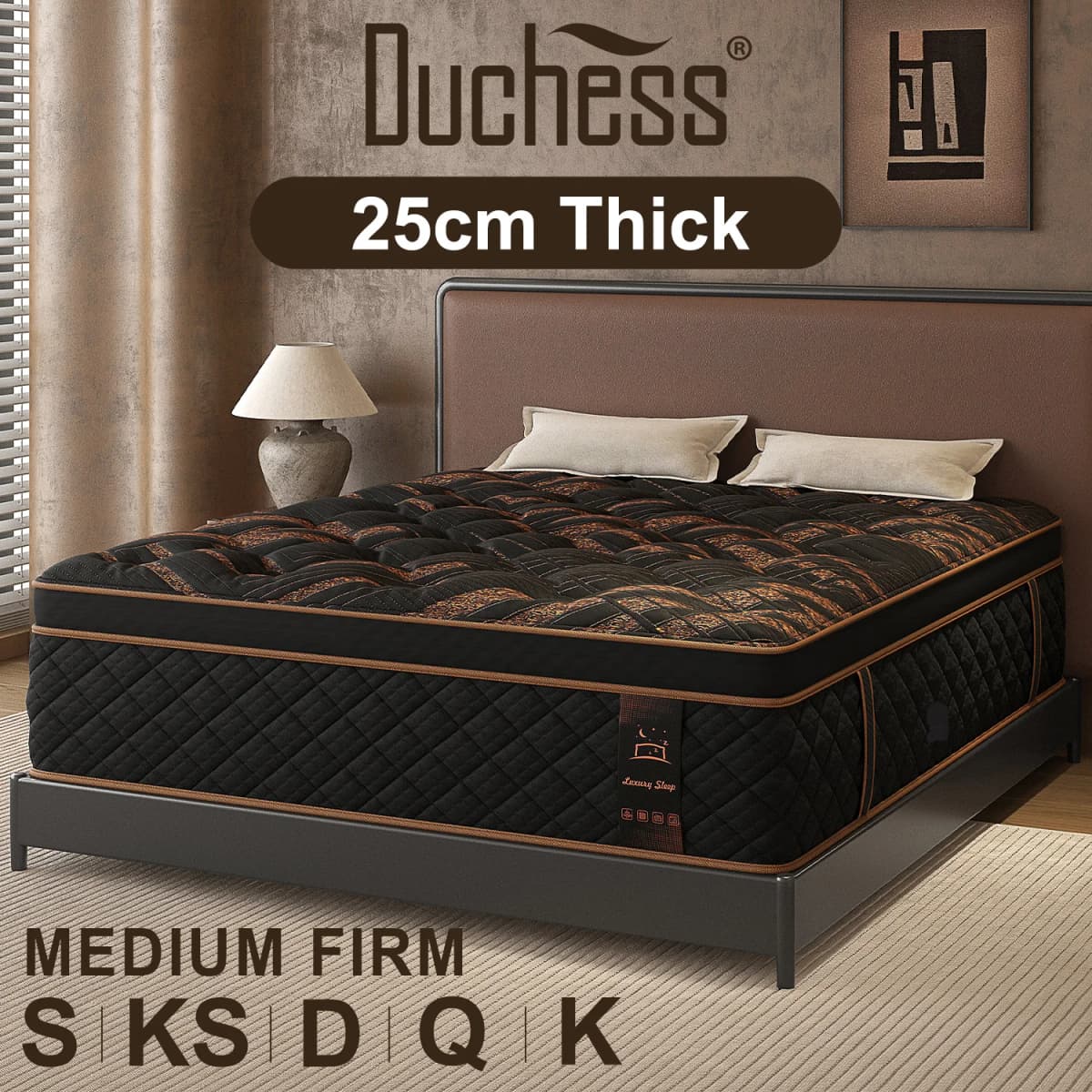 Duchess Mattress Queen Double King Single Bed Pocket Spring Memory Foam Mattress 25cm