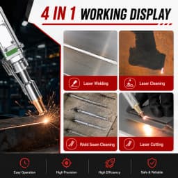 Raycus 3000W 4 IN 1 Fiber Laser Welding Machine Handheld Laser Welder 1.5KW 2KW 3KW Cleaning Cutting Weld Seam Cleaning for Metal Stainless Steel Aluminum Water Cooling With Dual Wire Feeder