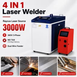 Raycus 3000W 4 IN 1 Fiber Laser Welding Machine Handheld Laser Welder 1.5KW 2KW 3KW Cleaning Cutting Weld Seam Cleaning for Metal Stainless Steel Aluminum Water Cooling With Dual Wire Feeder