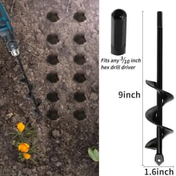 Garden Earth Auger Spiral Drill Bit for Planting Flowers & Vegetables – Manual or Electric Drill Hole Digger for Soil Loosening