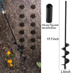 Garden Earth Auger Spiral Drill Bit for Planting Flowers & Vegetables – Manual or Electric Drill Hole Digger for Soil Loosening