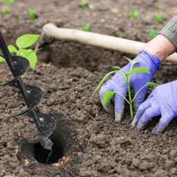 Garden Earth Auger Spiral Drill Bit for Planting Flowers & Vegetables – Manual or Electric Drill Hole Digger for Soil Loosening