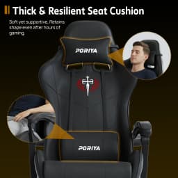 Gaming Office Chair Racing Executive Footrest Computer Seat PU Leather