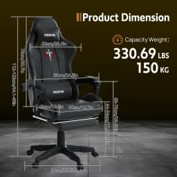Gaming Office Chair Racing Executive Footrest Computer Seat PU Leather