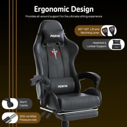 Gaming Office Chair Racing Executive Footrest Computer Seat PU Leather