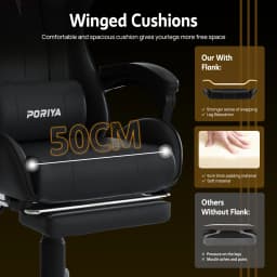Gaming Office Chair Racing Executive Footrest Computer Seat PU Leather