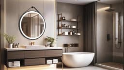 LUVODI 32" Large Round Black Framed Bathroom Mirror With Touch Sensor Smart Lighted Vanity Mirror with LED Lights