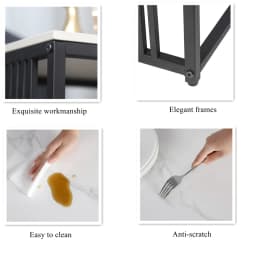 LUVODI White Square Coffee Table Luxury Sintered Stone Sofa Side End Table for Living Room Bedroom Balcony