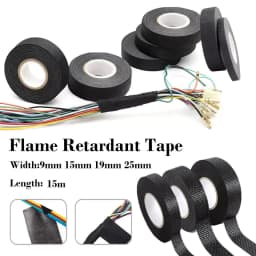 15 Meter Heat-resistant Flame Retardant Tape Coroplast Adhesive Cloth Tape for Car Cable Harness Wiring Loom Protection
