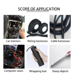 15 Meter Heat-resistant Flame Retardant Tape Coroplast Adhesive Cloth Tape for Car Cable Harness Wiring Loom Protection