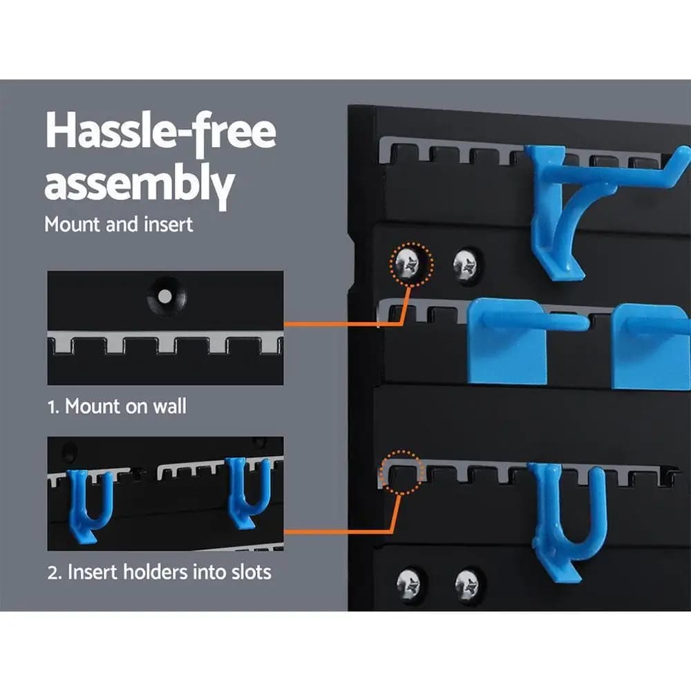 Wall Mounted 54 Slot Storage Bin Rack for Tools and Small Parts Organizer Heavy Duty Workshop Shelf Display Holder