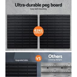 Wall Mounted 54 Slot Storage Bin Rack for Tools and Small Parts Organizer Heavy Duty Workshop Shelf Display Holder