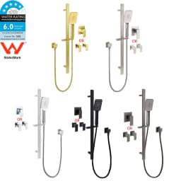 **Sydney Stock** KYLINS Brushed Gold Gun Metal Chrome Black Hand Held Shower Head Set Sliding Rail Mixer Taps WELS WATERMARK