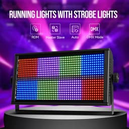 MINGJIE 4PCS 1000W LED Stage Strobe Light 50000H Lifespan Aluminum Alloy Housing DMX512 RDM 8 Segments Running Horse Flash Effect for DJ Bar