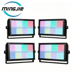 MINGJIE 4PCS 1000W LED Stage Strobe Light 50000H Lifespan Aluminum Alloy Housing DMX512 RDM 8 Segments Running Horse Flash Effect for DJ Bar