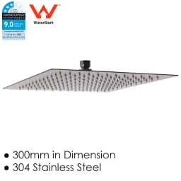 **Sydney Stock** KYLINS Brushed Gold Nickel Gun Metal Chrome Black 8/10/12/16'' Square Round Rain Shower Head WELS WATERMARK