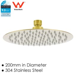 **Sydney Stock** KYLINS Brushed Gold Nickel Gun Metal Chrome Black 8/10/12/16'' Square Round Rain Shower Head WELS WATERMARK