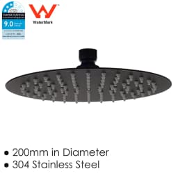**Sydney Stock** KYLINS Brushed Gold Nickel Gun Metal Chrome Black 8/10/12/16'' Square Round Rain Shower Head WELS WATERMARK