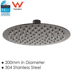 **Sydney Stock** KYLINS Brushed Gold Nickel Gun Metal Chrome Black 8/10/12/16'' Square Round Rain Shower Head WELS WATERMARK