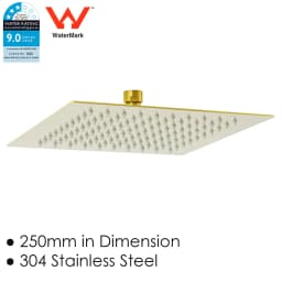 **Sydney Stock** KYLINS Brushed Gold Nickel Gun Metal Chrome Black 8/10/12/16'' Square Round Rain Shower Head WELS WATERMARK