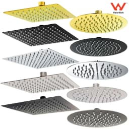 **Sydney Stock** KYLINS Brushed Gold Nickel Gun Metal Chrome Black 8/10/12/16'' Square Round Rain Shower Head WELS WATERMARK