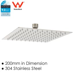 **Sydney Stock** KYLINS Brushed Gold Nickel Gun Metal Chrome Black 8/10/12/16'' Square Round Rain Shower Head WELS WATERMARK