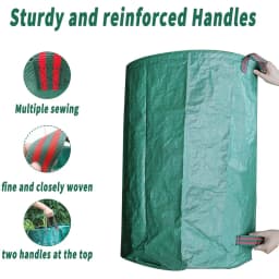 4Pcs 272 Liter Large Garden Waste Bag Leaf Rubbish Plant Grass Sack Reusable Carry