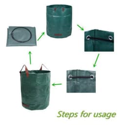 4Pcs 272 Liter Large Garden Waste Bag Leaf Rubbish Plant Grass Sack Reusable Carry