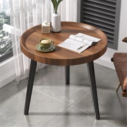 LUVODI Small Irregular Drop-Shaped Coffee Table Set Solid Wooden 2-in-1 Sofa Side End Table with Triangle Legs for Living Room