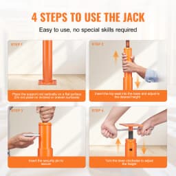 SucceBuy House Floor Jack Adjustable Support Beam Basement Jack Post Pole for Leveling Lift Steel Telescoping Jack Support