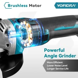YOFIDRA 125mm Brushless Electric Angle Grinder 4 Gears Metal Wood Grinding Polishing Cutting Tool For Makita 18V-21V Battery Pin