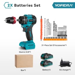 YOFIDRA 10mm 24 Gears Brushless Electric Screwdriver Drill Cordless Efficient Impact Drill Power Tool For Makita 21V Battery Pin