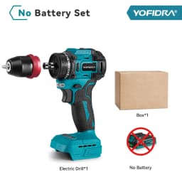 YOFIDRA 10mm 24 Gears Brushless Electric Screwdriver Drill Cordless Efficient Impact Drill Power Tool For Makita 21V Battery Pin