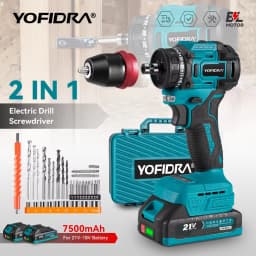 YOFIDRA 10mm 24 Gears Brushless Electric Screwdriver Drill Cordless Efficient Impact Drill Power Tool For Makita 21V Battery Pin