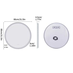 80cm Round LED Bathroom Mirror with Anti-Fog, Dimmable Backlit, Touch Control, Wall Mounted