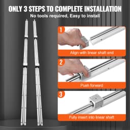 SucceBuy 2PCS Linear Guide Rails SBR16 SBR25 1500-2200mm & 4PCS UU Bearing Blocks Smooth Motion DIY Mills CNC Parts