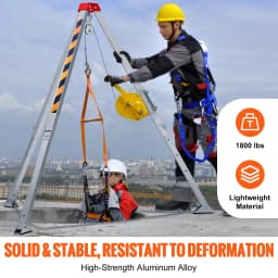 SucceBuy 2600 lbs Confined Space Tripod Kit Winch Confined Space Rescue Tripod Fall Protection for Traditional Confined