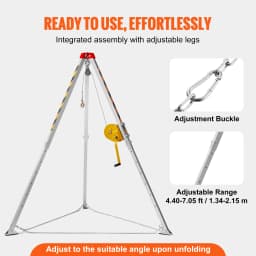 SucceBuy 2600 lbs Confined Space Tripod Kit Winch Confined Space Rescue Tripod Fall Protection for Traditional Confined