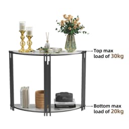 LUVODI Half Moon Console Table with Storage Sintered Stone Tabletop Semi-Circle Entrance Hall Table for Home Decor