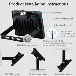 LED Flood Light 200W 300W 400W Outdoor Floodlights Lamp 220V-240V Cool White IP66 with AU Plug For Outdoor Wall Garden