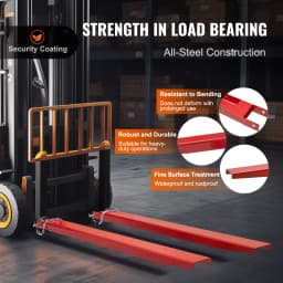 SucceBuy 1 Pair 72/82 in Pallet Fork Extensions Sleeve Carbon Steel with Pins Forklift Attachments for Warehouse Cargo Handling
